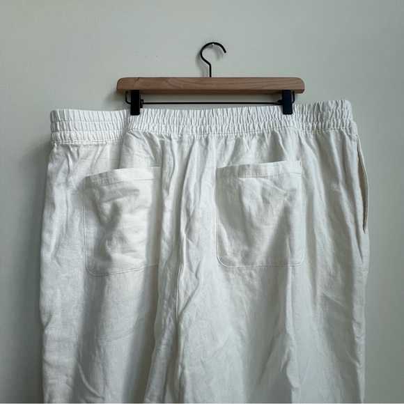 New Old Navy High Rise Linen Blend Straight Pants Comfort  XXL TALL White Beach - Picture 12 of 14